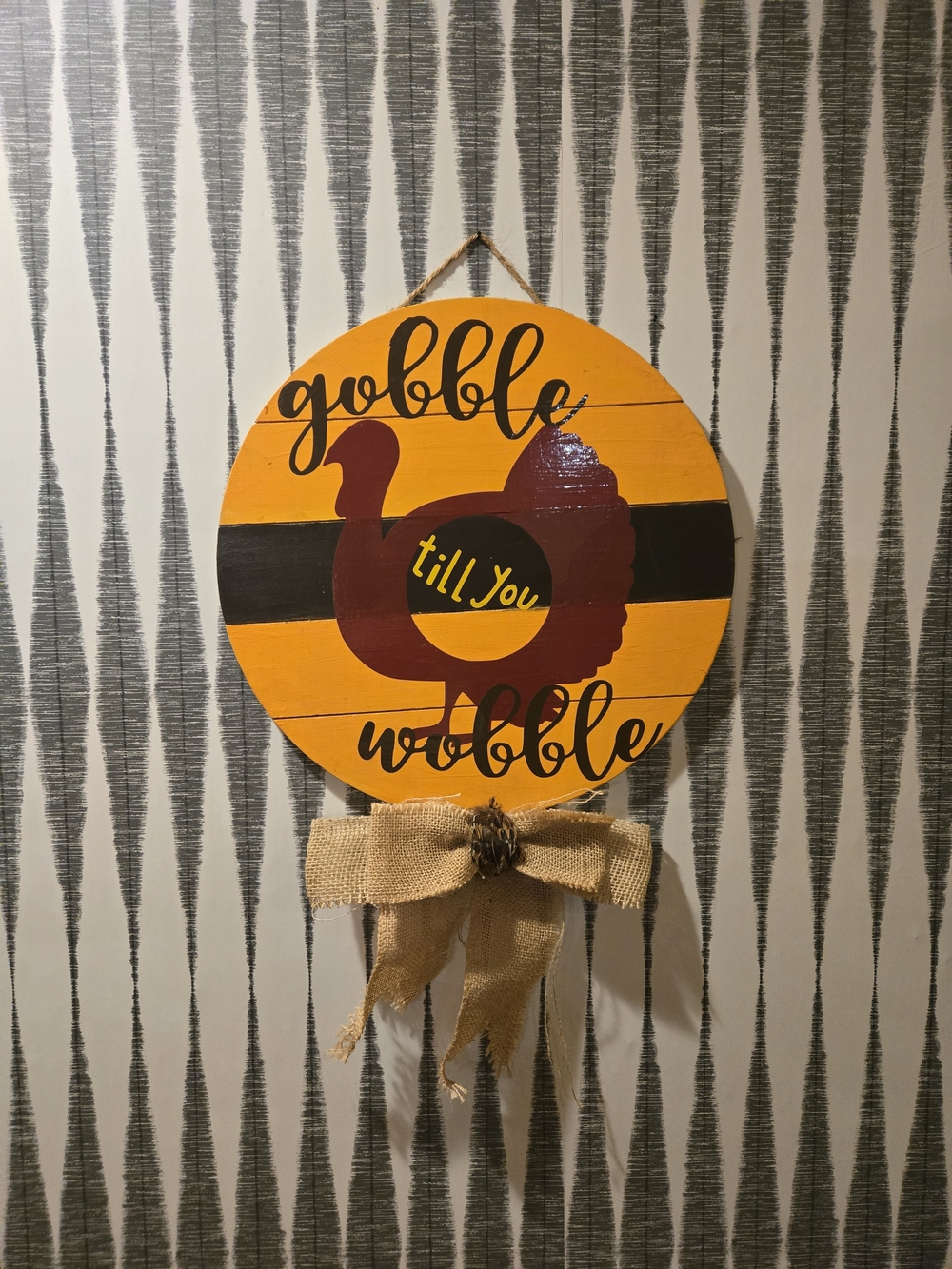 Thanksgiving Turkey Door Hanger – Gobble Till You Wobble Fall Wall Decor